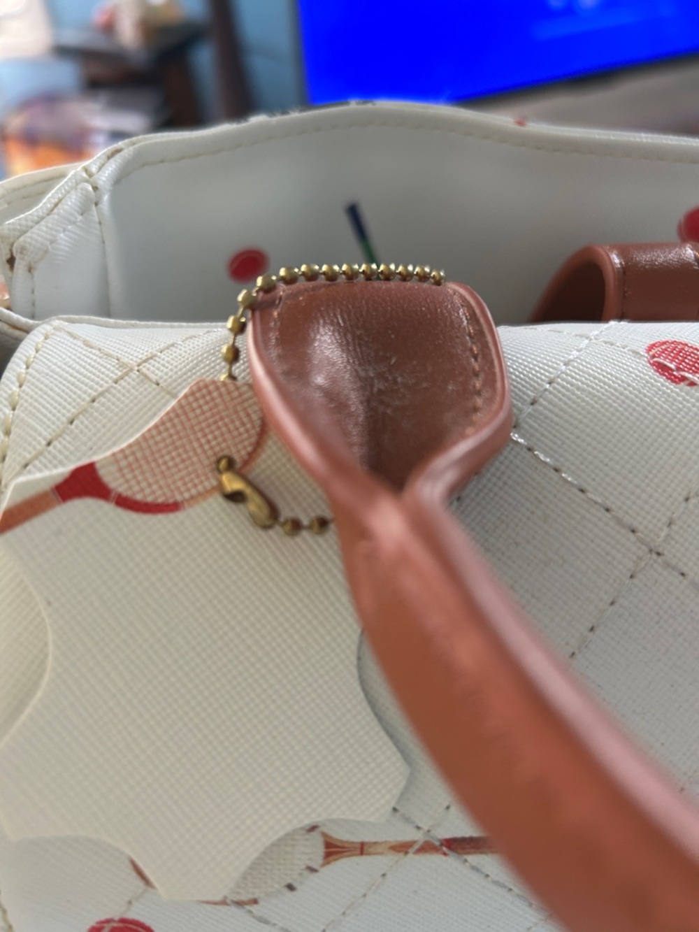 Court  couture White  Tennis Print Drawstring Backpack Vintage Karisa - Picture 3 of 10